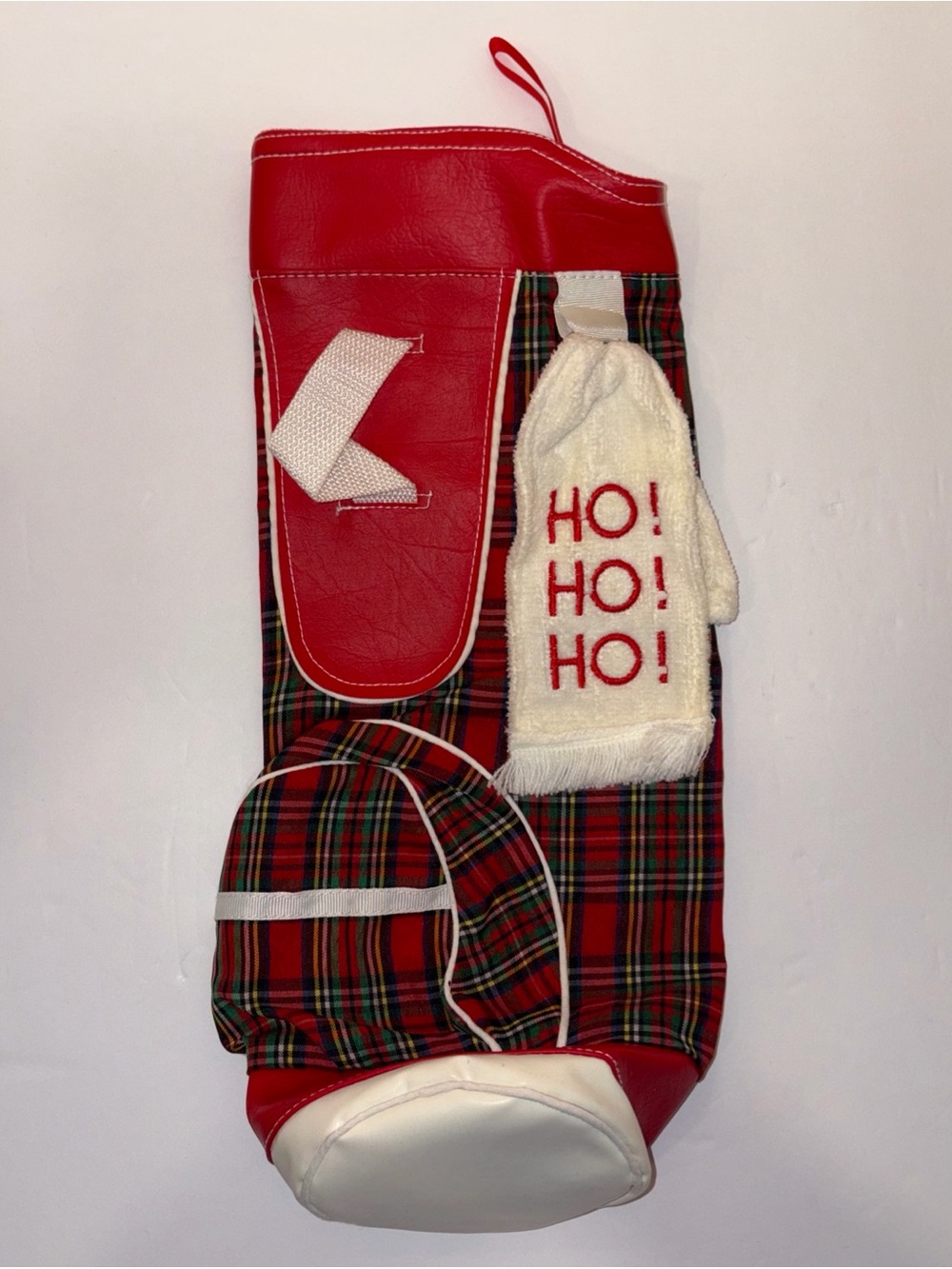 Carousel By Guy Christmas Golf BagPlaid Vintage Hanging Stocking Sock Gift